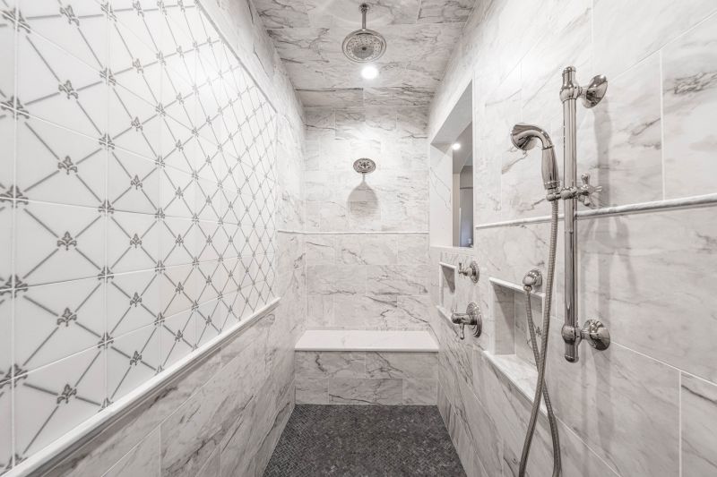 Luxury Shower with Marble Accents