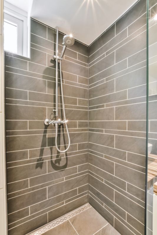 Shower with Textured Wall Tiles